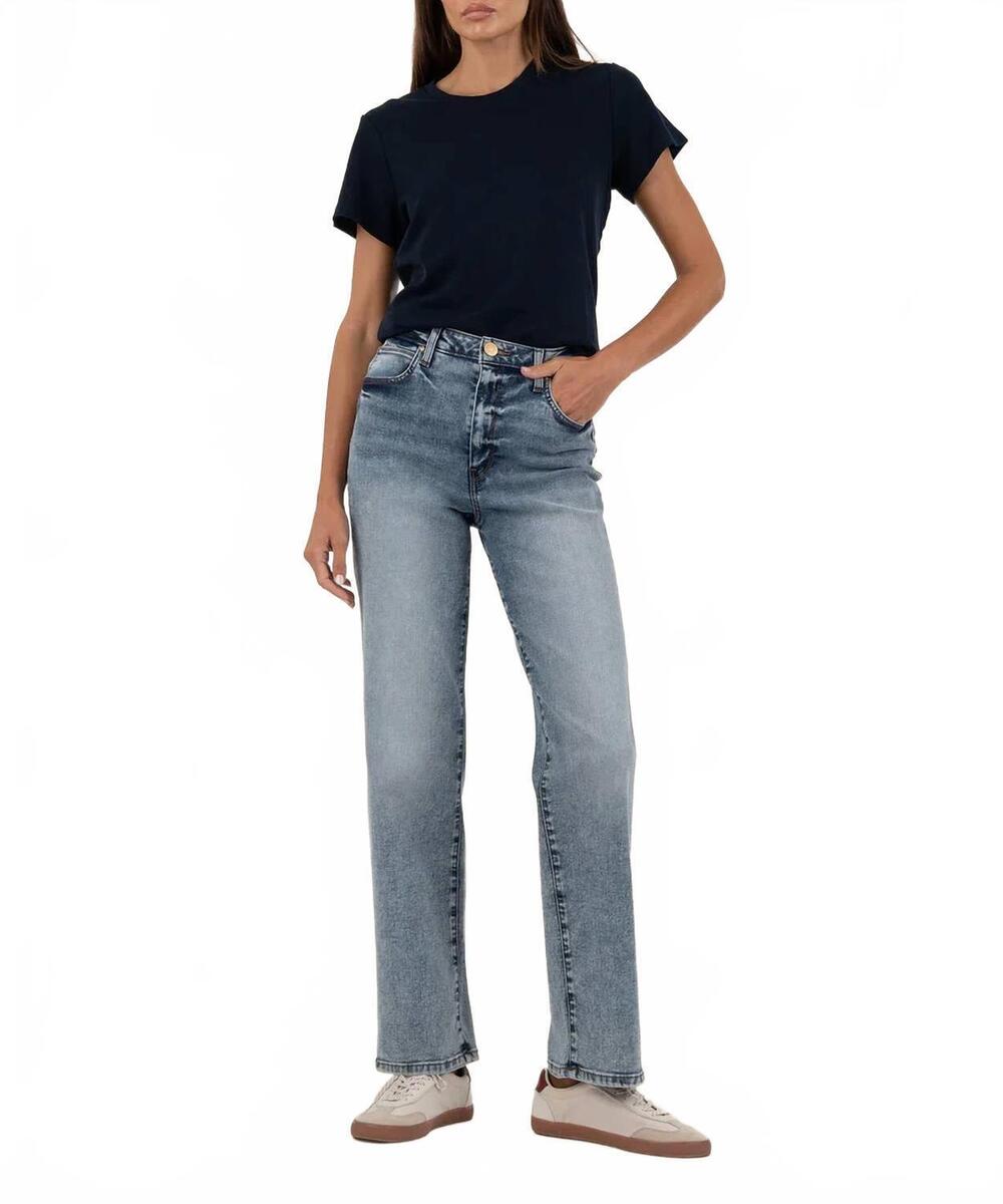 NEW KUT FROM THE KLOTH sienna straight jean in accredited w/medium base wash